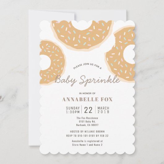 Caramel Donut Baby Sprinkle Shower Kaart (Voorkant)
