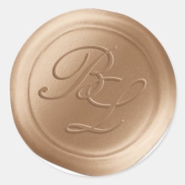 Caramel Dubbel Monogram Faux Wax Seal Stickers