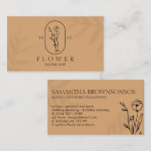 Caramel Elegant Ivy Shadow Leaf Lijst Flower Visitekaartje (Voorkant / Achterkant)