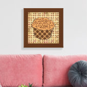 Caramel Frosted Cupcake met sprinken Canvas Afdruk (Insitu (Woonkamer))