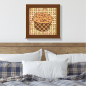 Caramel Frosted Cupcake met sprinken Canvas Afdruk (Insitu (Slaapkamer))
