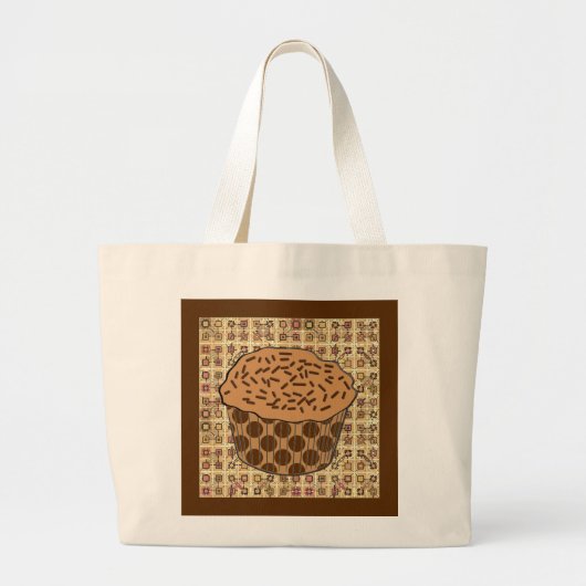 Caramel Frosted Cupcake met sprinken Grote Tote Bag (Voorkant)