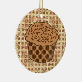Caramel Frosted Cupcake met sprinken Keramisch Ornament (Rechts)