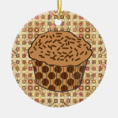 Caramel Frosted Cupcake met sprinken Keramisch Ornament (Voorkant)