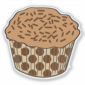 Caramel Frosted Cupcake met sprinken Sticker (Voorkant)
