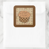 Caramel Frosted Cupcake met sprinken Vierkante Sticker (Tas)