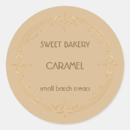 Caramel Goud Zakelijke Bakkerij Label