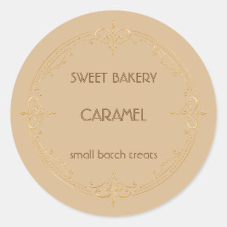 Caramel Goud Zakelijke Bakkerij Label
