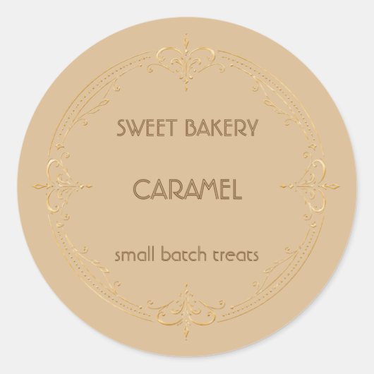 Caramel Goud Zakelijke Bakkerij Label (Voorkant)