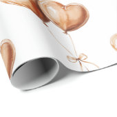 Caramel Hart Ballonnen Verjaardag Cadeaupapier (Rol Hoek)