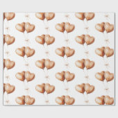 Caramel Heart Balloons Birthday Cadeaupapier (Vlak)