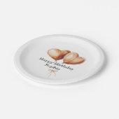 Caramel Heart Balloons Birthday Papieren Bordje (Gekanteld)