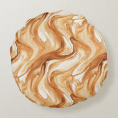 Caramel Hearts Christmas Rond Kussen (Achterkant)