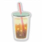 Caramel ijskoffie met schuimcrème sticker (Voorkant)