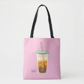 Caramel ijskoffie met schuimcrème tote bag (Voorkant)