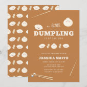 Caramel Kawaii Bao Dumpling Baby Shower  Kaart (Voorkant / Achterkant)