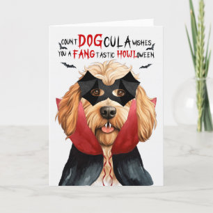 Caramel Labradoodle Grappige Count DOGcula Hallowe Feestdagen Kaart