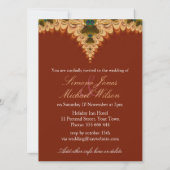 Caramel Lace Monogram Wedding Invitations Kaart (Achterkant)