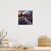 Caramel Lavender Paarse Huis Yard Poster (Keuken)