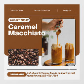Caramel Macchiato Promo Prijskorting aanpassen Raamsticker (Vel)