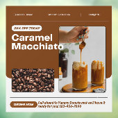Caramel Macchiato Promo Prijskorting aanpassen Raamsticker (Vel 3)