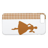 Caramel Modern Houndstooth met mode Silhouette Case-Mate iPhone Case (Achterkant (Horizontaal))