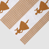 Caramel Modern Houndstooth met Mode Silhouette Tissuepapier (Detail)