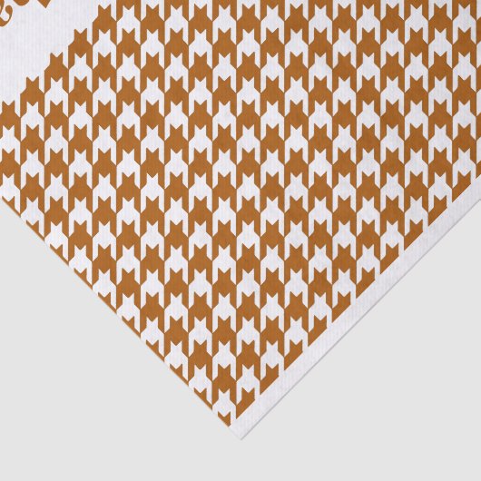 Caramel Modern Houndstooth w / aangepaste bericht Tissuepapier (Detail)