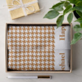 Caramel Modern Houndstooth w / aangepaste bericht Tissuepapier (Geschenk)