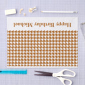 Caramel Modern Houndstooth w / aangepaste bericht Tissuepapier (Craft)
