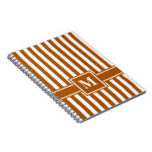 Caramel Modern Stripe met Monogram Notitieboek (Rechterzijde)