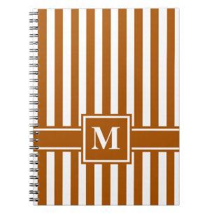 Caramel Modern Stripe met Monogram Notitieboek