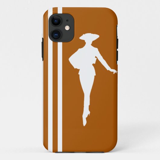 Caramel Modern Stripes met Mode Silhouette Case-Mate iPhone Case (Achterkant)