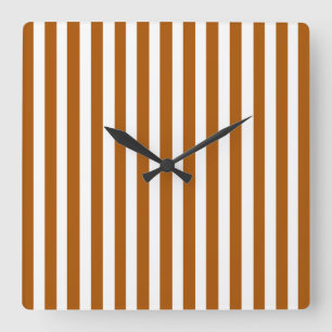 Caramel Modern Stripes Vierkante Klok