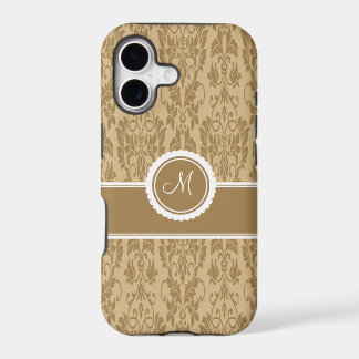 Caramel Monogrammed Damask iPhone 5 Hoesje