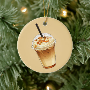 Caramel & Noten Ijs Koffie Keramisch Ornament