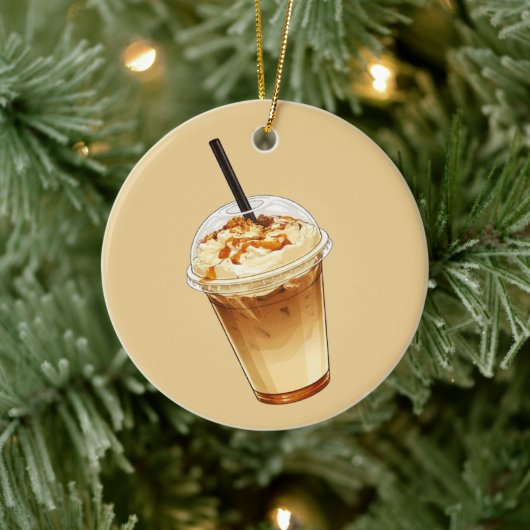 Caramel & Noten Ijs Koffie Keramisch Ornament (Boom)