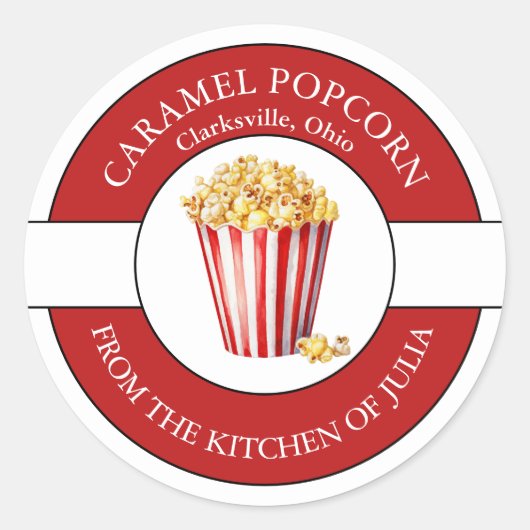 Caramel Popcorn Label (Voorkant)
