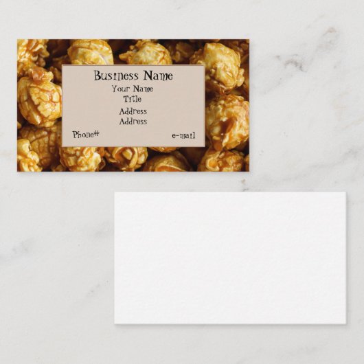 Caramel Popcorn Visitekaartje (Voorkant / Achterkant)
