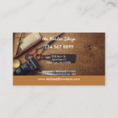 Caramel Retro Rustic Hair Stylist Master Barber Visitekaartje (Achterkant)