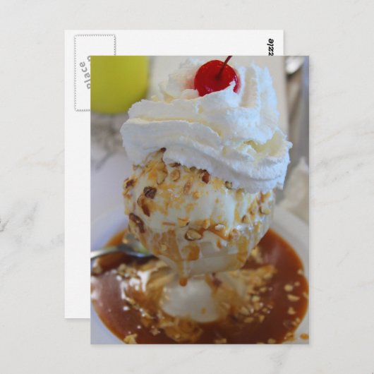 Caramel Sundae Briefkaart (Voorkant / Achterkant)