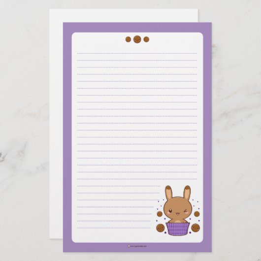 Caramel Truffle Bunny Briefpapier (Voorkant / Achterkant)