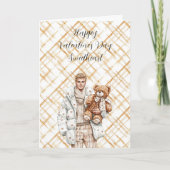 Caramel Valentine's Day Man Teddy Bear Kaart (Voorkant)