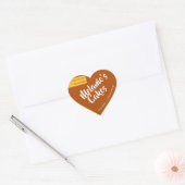 Caramel Yellow Brown Custom Bakery Cake Packaging Hart Sticker (Envelop)