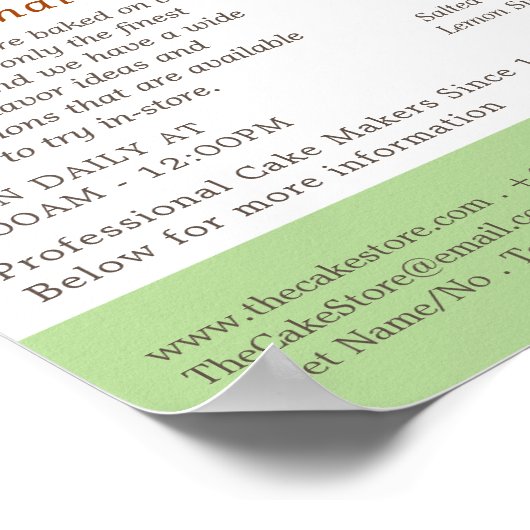 Caramelkoekjes, suikerwerk, Adverteren Cake Store Poster (Hoek)