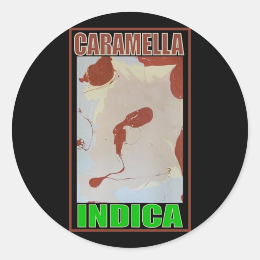 CARAMELLA INDICA RONDE STICKER (Voorkant)