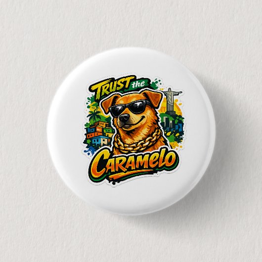 Caramelo baas ronde button 3,2 cm (Voorkant)