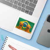 Caramelo e Progresso Adesivo Sticker (Laptop met iPhone)