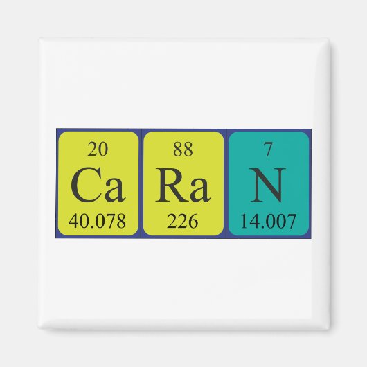 Caran periodieke table name magnet (Voorkant)
