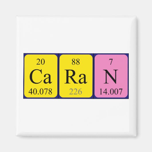 Caran periodieke table name magnet (Voorkant)